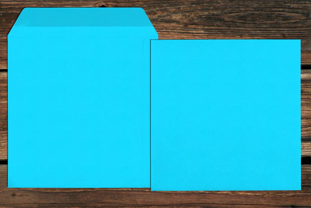 Versandtaschen 220x220 mm Nassklebend Ozeanblau 120 g/qm